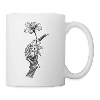 Skeleton Hand Lily Bloom - Coffee/Tea Mug - white - Right