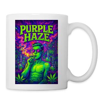 Neon Cannabis Psychedelic Lab Haze - Coffee/Tea Mug - white - Right