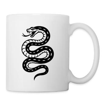 Coiled Serpent Silhouette - Coffee/Tea Mug - white - Right