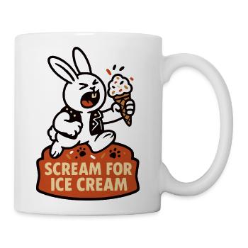 Scream for Ice Cream Bunny - Coffee/Tea Mug - white - Right