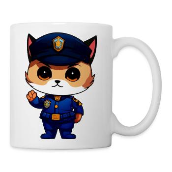 Cat Policeman - Coffee/Tea Mug - white - Right
