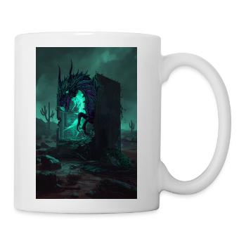 Neon Dragon in Desert Techno Tomb - Coffee/Tea Mug - white - Right