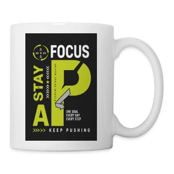 one goal every day every step - Coffee/Tea Mug - white - Right