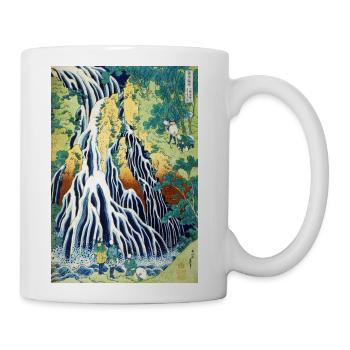 Pilgrims at Kirifuri Waterfall Japanese art, Hokus - Coffee/Tea Mug - white - Right