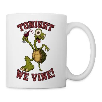 tonight this turtle is sipping wine - Coffee/Tea Mug - white - Right