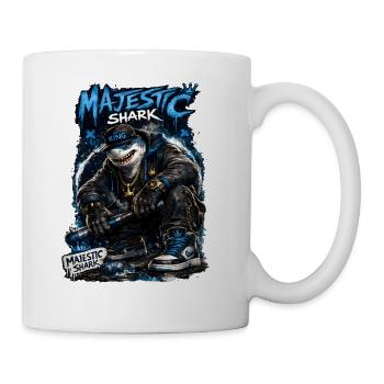 Majestic Shark King Graffiti Streetwear - Coffee/Tea Mug - white - Right