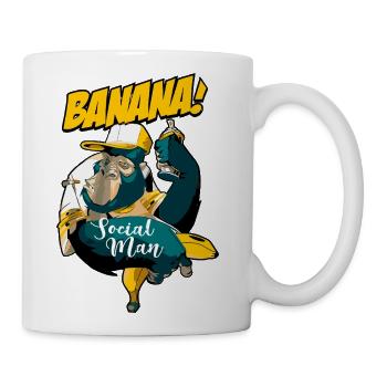 Banana! Social Man Graffiti Ape - Coffee/Tea Mug - white - Right