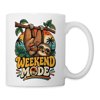 Weekend Mode Sloth in Tropical Paradise - Coffee/Tea Mug - white - Right