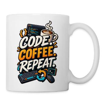 Code Coffee Repeat - Coffee/Tea Mug - white - Right