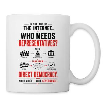 Direct Democracy: Your Voice, Governance - Coffee/Tea Mug - white - Right