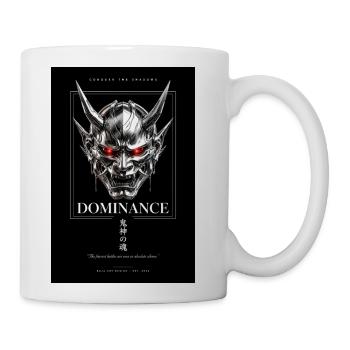 Dominance Chrome Oni Demon Mask Aesthetic Graphic - Coffee/Tea Mug - white - Right