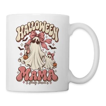 Retro Coquette Halloween Mama Ghost with Pink Glam - Coffee/Tea Mug - white - Right