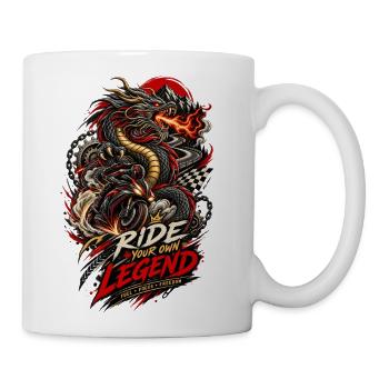 Ride Your Own Legend – Dragon Motorcycle - Coffee/Tea Mug - white - Right