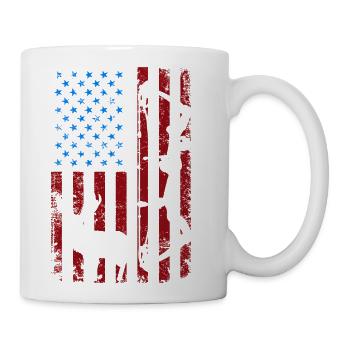 Patriotic deer hunter Elk usa flag deer hunting - Coffee/Tea Mug - white - Right