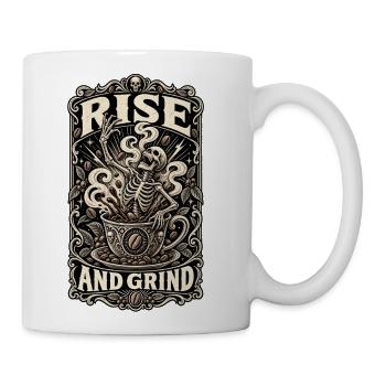 Rise and Grind Skeleton - Coffee/Tea Mug - white - Right