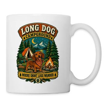 Long Dog Campground Dachshund Camping   - Coffee/Tea Mug - white - Right