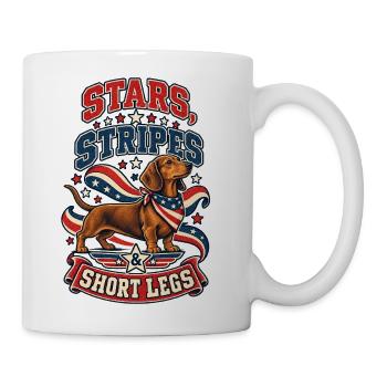 Stars Stripes and Short Legs Dachshund - Coffee/Tea Mug - white - Right