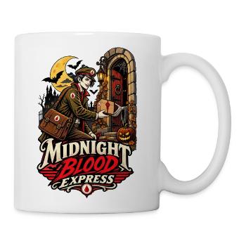 Midnight Blood Express — Vampire Courier Halloween - Coffee/Tea Mug - white - Right