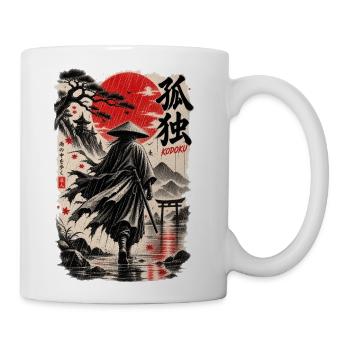 Solitary Wanderer in Red Sun - Coffee/Tea Mug - white - Right