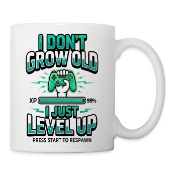 I Don't Grow Old Level Up Gamer Tee - Coffee/Tea Mug - white - Right