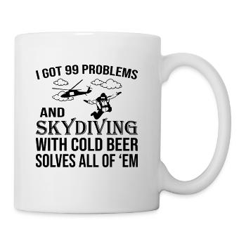 Skydiving With Beer Solves Of Problem - Coffee/Tea Mug - white - Right