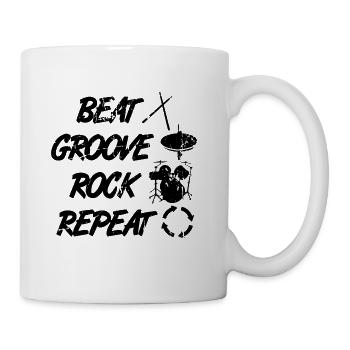 Drum Set Techniques - Coffee/Tea Mug - white - Right