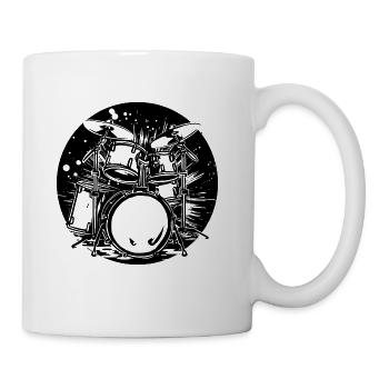 Drum Kit Graphic - Coffee/Tea Mug - white - Right