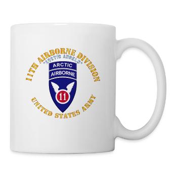 11th Airborne Division Arctic Angels w Arctic Tab - Coffee/Tea Mug - white - Right