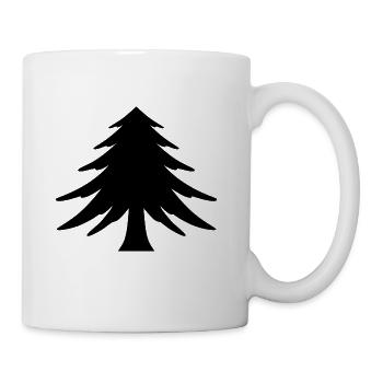 Massachusetts Flag Tree black - Coffee/Tea Mug - white - Right