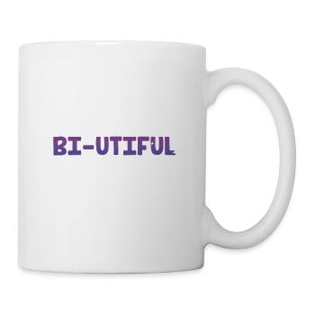 Bi-Utiful Bisexual Positivity Bi Pride Positive - Coffee/Tea Mug - white - Right