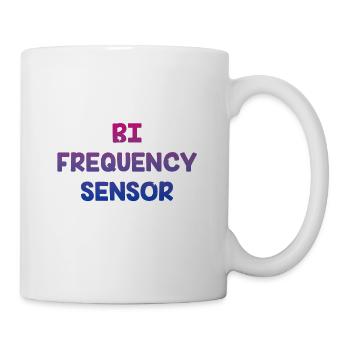 Bi Frequency Sensor Bisexual Pun Bi Pride Joke - Coffee/Tea Mug - white - Right