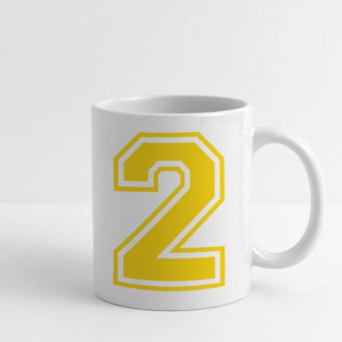 Number 2 in a classic athletic collegiate font - Coffee/Tea Mug
