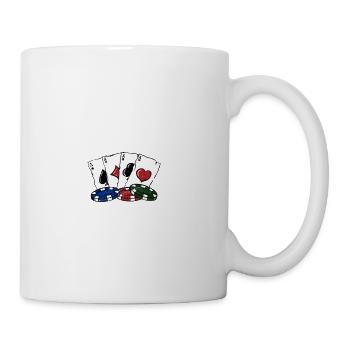 Risky Play Card Games Poker Card Player Poker - Coffee/Tea Mug - white - Right