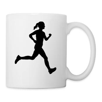 Girl woman running - Coffee/Tea Mug - white - Right