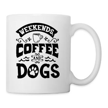 Weekends coffee and dogs - Coffee/Tea Mug - white - Right