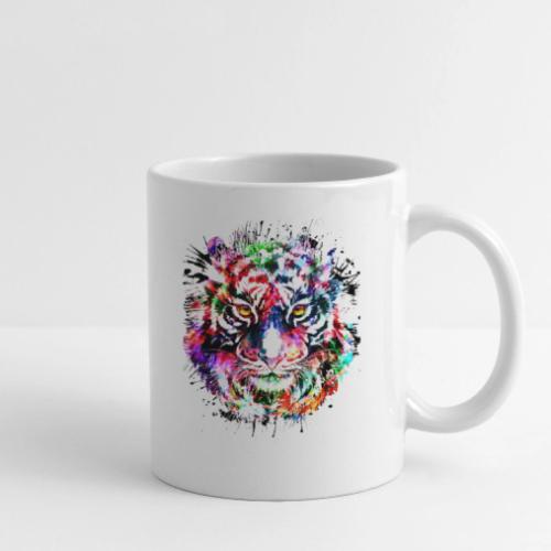 Colorful Tiger Head Portrait Drawing - Coffee/Tea Mug