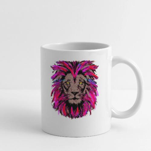 Purple Lion Head - Pink Lion Face Drawing - Coffee/Tea Mug