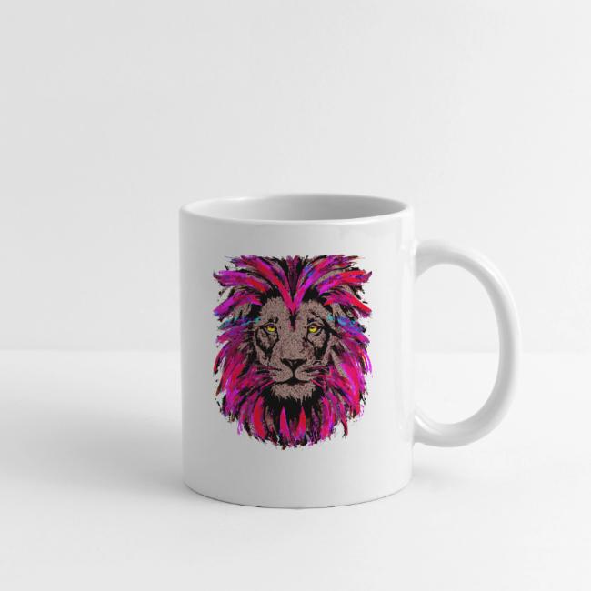 Purple Lion Head - Pink Lion Face Drawing
