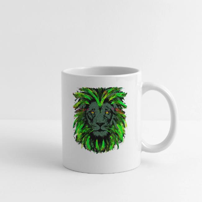 Green Lion Head Portrait Drawing - Green Lion