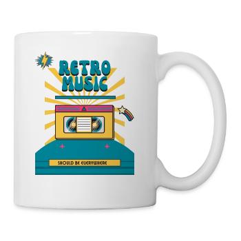 Retro music / 90s / cassette print iconic - Coffee/Tea Mug - white - Right
