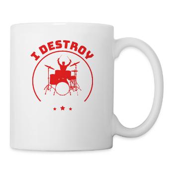 Drummer Drums Drumsticks Musician Outfit - Coffee/Tea Mug - white - Right