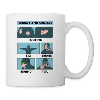 Scuba Hand Signals Design for a Scuba Diver - Coffee/Tea Mug - white - Right