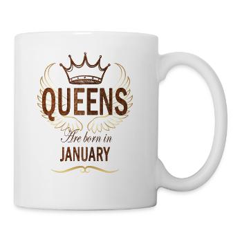 Queens are born in January - Coffee/Tea Mug - white - Right