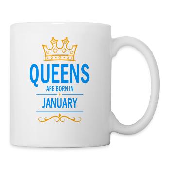 Queens are born in January - Coffee/Tea Mug - white - Right