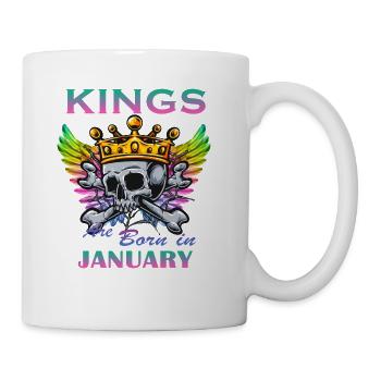 Kings are born in January - Coffee/Tea Mug - white - Right