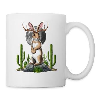 Jackalope Cryptid Rabbit - Coffee/Tea Mug - white - Right