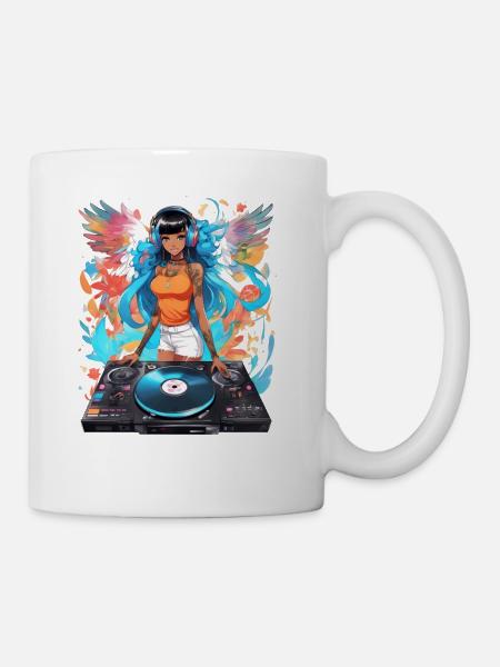 Rave Nation Techno Trance DJ Girl - Coffee/Tea Mug - white