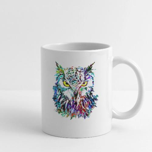 Colorful Owl - Owlet Head Drawing - Coffee/Tea Mug