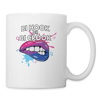Bi Hook Or Bi Crook Bisexual Rainbow Pride Bisexua - Coffee/Tea Mug - white - Right