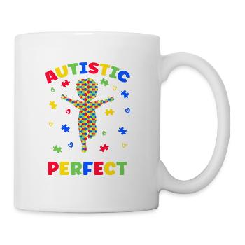 Society Says I Am Autistic Puzzle Piece Autism - Coffee/Tea Mug - white - Right